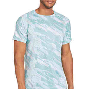 Men's Short Sleeve Geometric Print T-<b>Shirt</b> Quick Dry Regular Fit Casual Wear O-Neck Knitted <b>Polyester</b> <b>Shirt</b> - Product Image 6