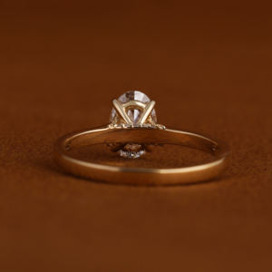 Bague Solitaire Personnalisable 1 CT Coupe Ovale Or Rose 14K Certifiée IGI Diamant de Laboratoire CVD pour Fiançailles Mariage - Product Image 4