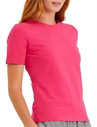 T-shirt en coton 100% uni tricoté pour femme, coupe classique, léger, séchage rapide, respirant, avec logo décoratif, décontracté pour l'été - Product Image 3
