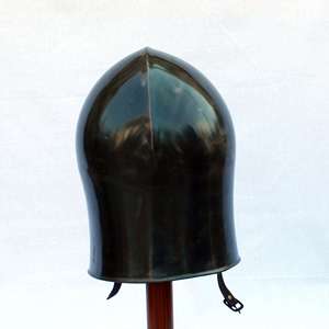 Casque barbuta médiéval, armure antique grecque, fabrication artisanale, cosplay, reconstitution historique et costume d'Halloween - Product Image 4