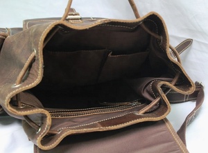 Sac à dos de voyage vintage en cuir véritable Crazy Horse sac à dos de haute qualité pour ordinateur portable sac à dos en cuir véritable pour le voyage - Product Image 6