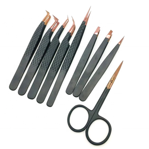 Vente en gros de pinces à épiler pour sourcils DANTRIC IMPLANTS T-028 en acier inoxydable avec pointe en fibre, 45/90 degrés, haute qualité, durables, précision moderne - Product Image 3