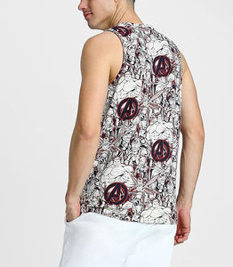 High Quality Sublimation Printed Sleeveless <b>Tank</b> <b>Top</b> for <b>Men</b> <b>Black</b> White & Red Round Neck Summer Wear Bodybuilding OEM Supply - Product Image 5