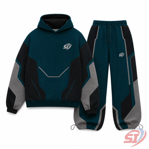 Conjunto de Sudadera con Capucha y Pantalones Deportivos Extra Grandes Personalizados para Hombre, 100% Algodón, 320g, Logotipo Personalizado, Ropa Urbana Futurista, OEM, Marca Privada, Venta al Por Mayor - Product Image 1