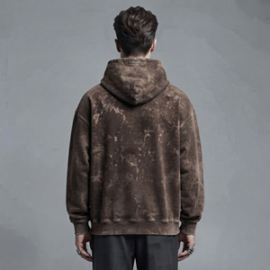 Sudadera con capucha de forro polar para hombre, estilo holgado, bordada, con lavado ácido, de poliéster/algodón, antiarrugas y antipilling, venta al por mayor OEM personalizada para invierno - Product Image 2