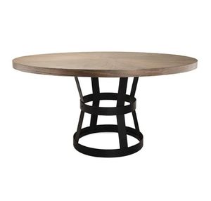Table à manger en bois massif et en fer au design moderne et contemporain pour 4, 6, 8 ou 10 personnes, idéale pour la maison, le restaurant, l'hôtel, l'appartement, l'entrée, la ferme - Product Image 2