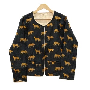 Abrigo de Tigre con estampado floral de invierno para mujer estilo bohemio hecho a mano chaqueta acolchada con cierre de gancho ropa de abrigo informal tela tejida - Product Image 1