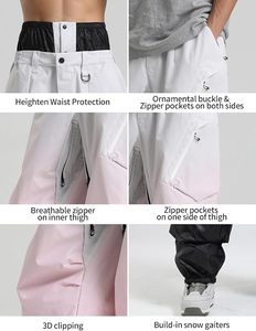 Pantalon cargo imperméable en polyester pour homme avec cordon de serrage et plusieurs poches pour les activités de plein air - Product Image 5