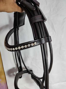 Horse Bridle Wholesale Handmade Full Size Leather Bridle with Reins Durable <b>Equestrian</b> Tack for Riding Training Black Cob - Product Image 6