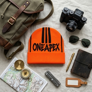 Custom Orange Knit Beanie Hat Black Logo Ribbed <b>Winter</b> <b>Cap</b> Unisex Streetwear Fashion Headwear Wholesale Manufacturer OEM - Product Image 6