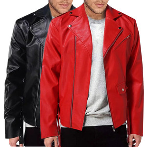 Chaqueta de Cuero para Hombre, Manga Larga, Estilo Clásico, para Todas las Estaciones, Resistente al Viento, Impermeable, Ignífuga, Negra, Roja, Marrón, Amarilla - Product Image 1
