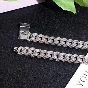 สร้อยคอฮิปฮอปหรูหราประดับเพชรโมอิสซาไนต์ทรงบาแกตต์แบบ Iced Out เงินแท้ 925 สำหรับใส่ไปงานปาร์ตี้ได้ทั้งชายและหญิง - Product Image 5