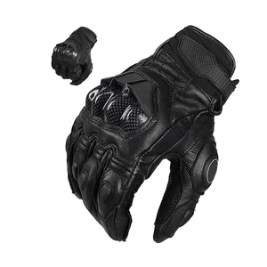 Gants de moto en cuir imperméables professionnels, authentiques, vintage, à doigts entiers, fabriqués au Pakistan - Product Image 1