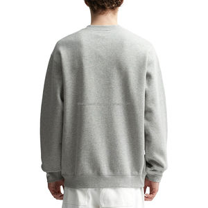 Customized Premium Quality <b>Sweatshirt</b> for Men Heather <b>Grey</b> 100% Cotton Acid Wash Crew Neck Regular Fit by Huzaifa Products - Product Image 4