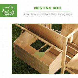 Pollaio in Legno Naturale da 75 cm con Nido, Vassoio Rimovibile e Rampa per Giardino e Cortile - Product Image 5