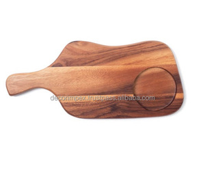 Tabla rectangular para servir, antibacteriana, sazonada con aceites minerales de grado alimenticio, acabado de madera natural - Product Image 3