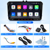 HANTUE Autoradio Android 9 pouces avec GPS, écran tactile, lecteur multimédia, radio DSP/Carplay 2DIN, unité principale Android Carplay