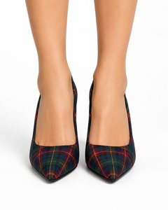 Chaussures de mariage de luxe pour femmes à talon aiguille, motif écossais, escarpins personnalisés à carreaux pour les acheteurs en gros, directement de l'usine - Product Image 3