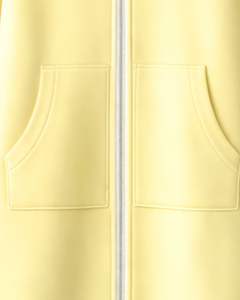 Sudadera con capucha larga amarilla suave para mujer, abrigo de invierno de forro polar con bolsillos canguro, ropa casual cálida, fabricación OEM personalizada - Product Image 6