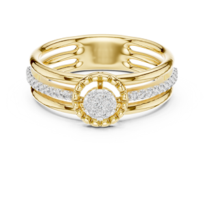 LUXURY LAB GROWN CUT DIAMOND <b>RING</b> SET 18KT YELLOW GOLD RHODIUM PLATED CERTIFIED SIDE <b>STONE</b> ENGAGEMENT WEDDING PARTY VALENTINE - Product Image 4