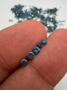 Diamants bleus naturels fantaisie 1-3 mm taille mêlée, taille brillant calibrée, pierres précieuses authentiques extraies de la terre, 50 carats, montre de luxe - Product Image 3