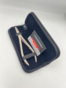 Two Holes Hair Extension Plier For Installation And Removal Micro <b>Silicon</b> <b>Beads</b> Nude Beige Color Stainless Steel Leather Pouch - Product Image 5