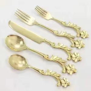 Juego de cubiertos de latón dorado de lujo, vajilla premium, utensilios de mesa, perfecto para bodas, restaurantes, hoteles. - Product Image 5