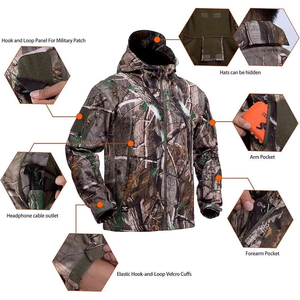 Veste de chasse imperméable et coupe-vent à manches longues personnalisée, doublure en polyester, imprimé unisexe, veste d'hiver pour l'extérieur, haute sécurité - Product Image 2