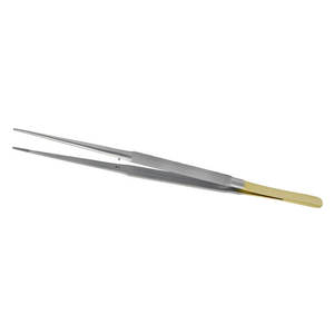 แหนบสแตนเลสพร้อมปลายจับทองคำสำหรับการดูแลความงาม - Product Image 1