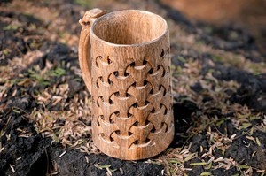 Jarra Vikinga de Madera Pulida Hecha a Mano, Jarra Moderna Reutilizable, Ecológica, Apta para Microondas, con Certificación CE, Asa para Agarrar, para Cerveza y Vino - Product Image 5
