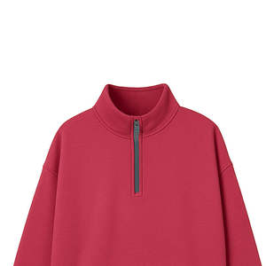 Trendy Autumn Half Zip Front Logo Women Regular Fit Plus Size 100% Cotton Eco-Friendly Custom Print Fleece Hoodie Sweatshirt - Product Image 1