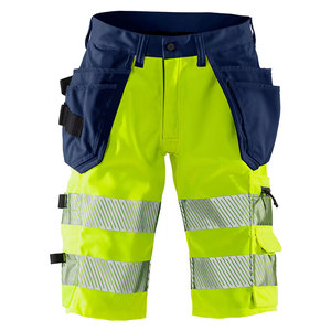 Men Hi Vis <b>Working</b> Men's Reflective Safety Shorts High Visibility 100% Cotton Cargo Pocket Quick Dry Construction Shorts - Product Image 3