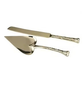 Elegant Cake Cutting Set Metal Knife and Server Stainless Steel Dessert Serving <b>Tools</b> Wedding Party Tableware - Product Image 5