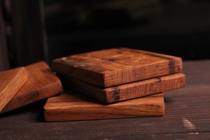 Wholesale ILAHI's Eco-Friendly Brown Square Wooden Coaster Classic Design Tabletop <b>Protective</b> Accessory Customizable Size Home - Product Image 5
