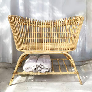 Cuna de mimbre para bebé, moisés para recién nacido, muebles resistentes hechos a mano, envío rápido - Product Image 1