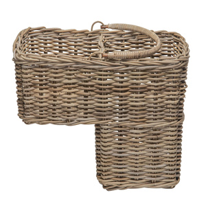New Design Rattan Stair Basket with Handle Natural Wicker Storage Basket for Staircase Organizer <b>Foldable</b> <b>Step</b> Basket OEM ODM - Product Image 4