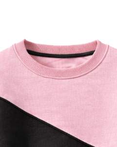 Sweat-shirt pour femme personnalisé par le fabricant, rose et noir, en polaire douce, col rond, décontracté, pull d'hiver, chaud, tendance - Product Image 5