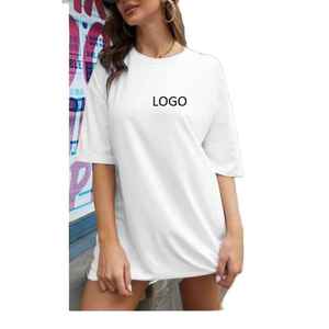 Best Quality Summer Plus Size Women Casual Loose Breathable T Shirt with Custom Logo 100% Cotton Collar O Neck T Shirt - Product Image 2