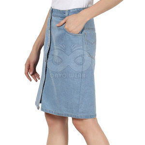 OEM Services High Quality Custom Design Women Jeans <b>Skirt</b> New Design Jeans <b>Skirt</b> For Women - Product Image 5