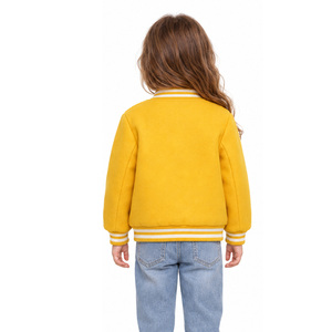 Chaqueta Varsity para Niños EAZWEARS Amarilla con Botones a Presión, Estilo Béisbol, Puños Acanalados a Rayas, Ropa de Invierno Personalizada para Niños para la Escuela - Product Image 2