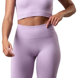 Lavender High Waist Legging Women Soft Stretch Fitness Tights Training Yoga Pants Athletic Activewear Daily Comfort - Product Image 4