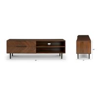 Meuble TV design en bois de chêne, style moderne du milieu du siècle, avec un style rétro emblématique et une fabrication de haute qualité, élégant pour le salon