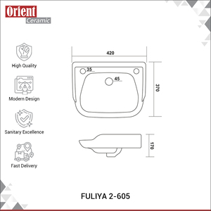 Venta Exclusiva de la Mejor Calidad: Lavabo de Pared de Cerámica Blanca de Diseño Clásico Hecho en India para Uso Doméstico - Product Image 3