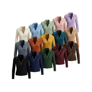 Camiseta Polo Personalizada de Poliéster con Cuello en V, Manga Larga, Cómoda y con Pedrería, Fabricante de Ropa Personalizada - Product Image 1