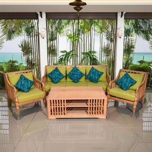 Conjunto de sofá de madera de fresno de lujo Indochine tapizado ecológico duradero para uso comercial en el hogar sala de estar Villa decoración asiento cojín - Product Image 1