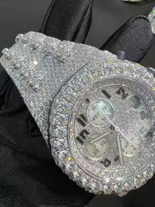 Montre pour homme en quartz spectrale et moissanite, montre-bracelet de luxe pour homme, style hip-hop, montre de luxe - Product Image 3