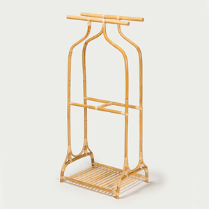 Rattan cloth display <b>rack</b> handwoven cane wood clothes <b>racks</b> competitive price natural clothing rail - Product Image 4