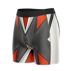 <b>Men's</b> Sporty Solid Front Logo Gym Training <b>Compression</b> <b>Shorts</b> with Pockets 100% Polyester Quick Dry & Breathable - Product Image 4