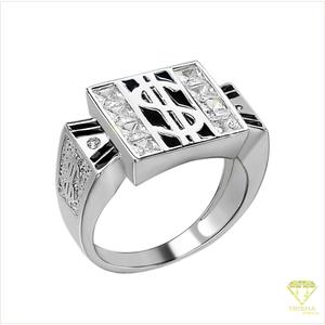 Anillo de sello audaz de lujo de plata 925 con diamante cultivado en laboratorio y diseño frontal único para compradores mayoristas de joyería - Product Image 4