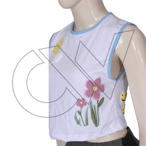 Camisetas sin Mangas Deportivas de Poliéster/Algodón Transpirable con Estampado Floral para Gimnasio y Fitness, para Mujer, Estilo Casual para Fiestas - Product Image 4